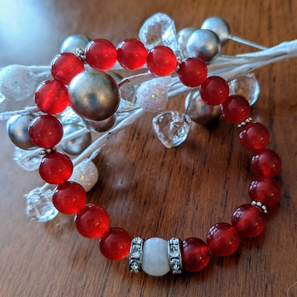Red Ruby & Moonstone Bracelet - Picture 4 of 5